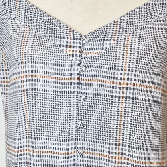 Abercrombie & Fitch Plaid Button Front Cami Tank Top Women’s M - Picture 4 of 8